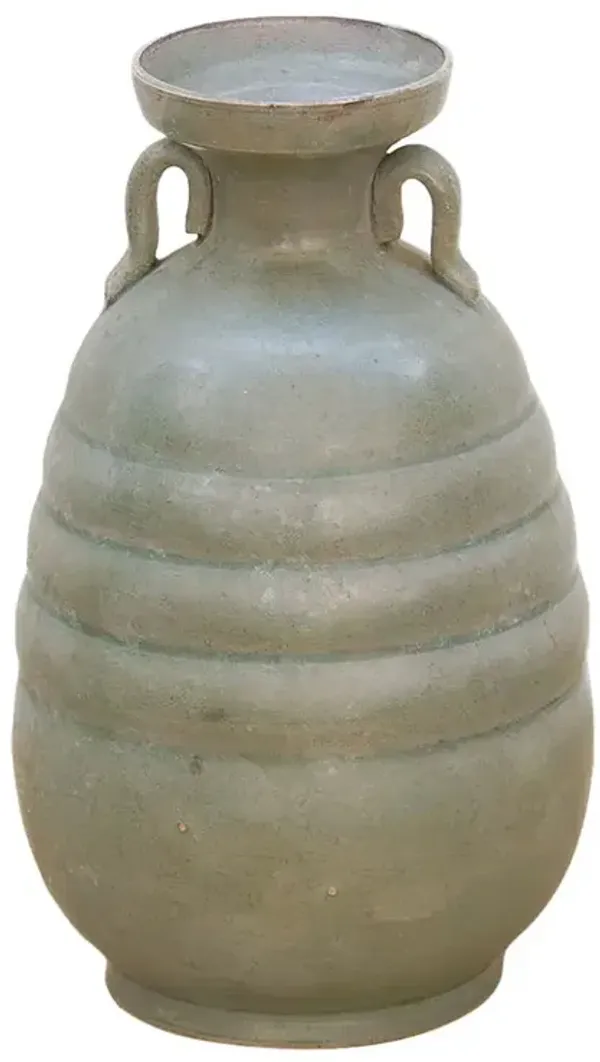 Antique Stoneware Beehive Jar - de-cor - green