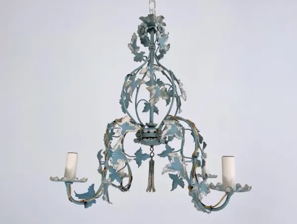 Italian Blue Ivy Chandelier - 1950s - C the Light Interiors
