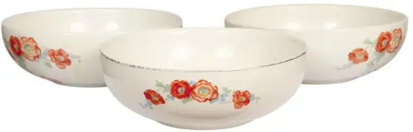 Hall’s Orange Poppy Ceramic Bowls - Set of 3 - Interesting Things