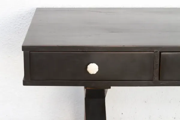 Sculptural Ebonized Wood Writing Table