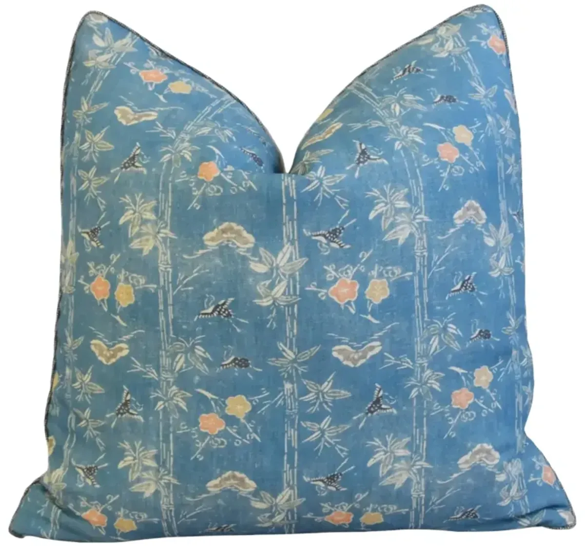 Chinoiserie Bird & Floral Bamboo Pillow