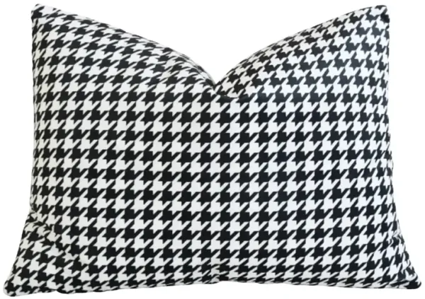 Black & White Velvet Houndstooth Pillow