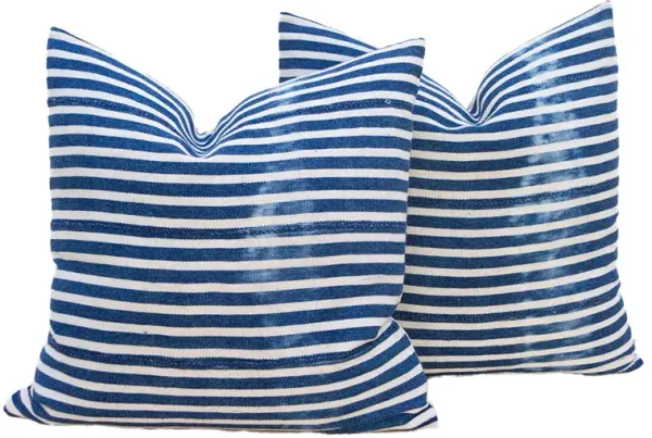 Coastal Stripe, Pair of Vintage Pillows