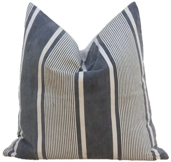 Charcoal & White Grain Sack Pillow