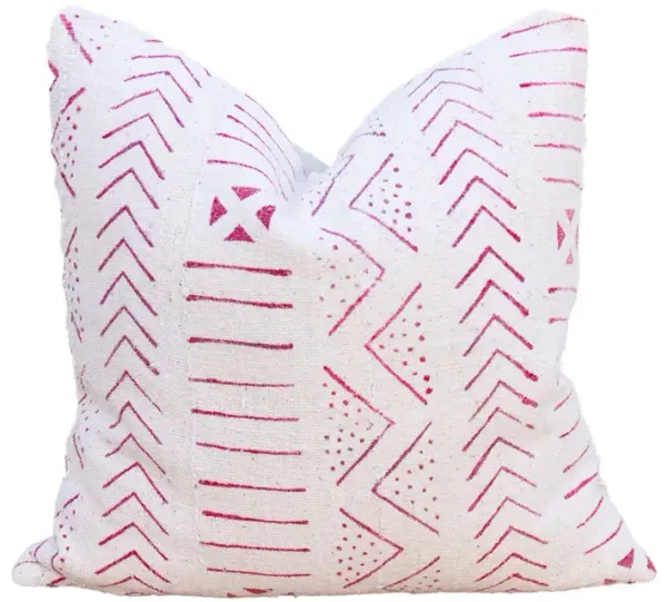 Crimson & White African Mudcloth Pillow - de-cor