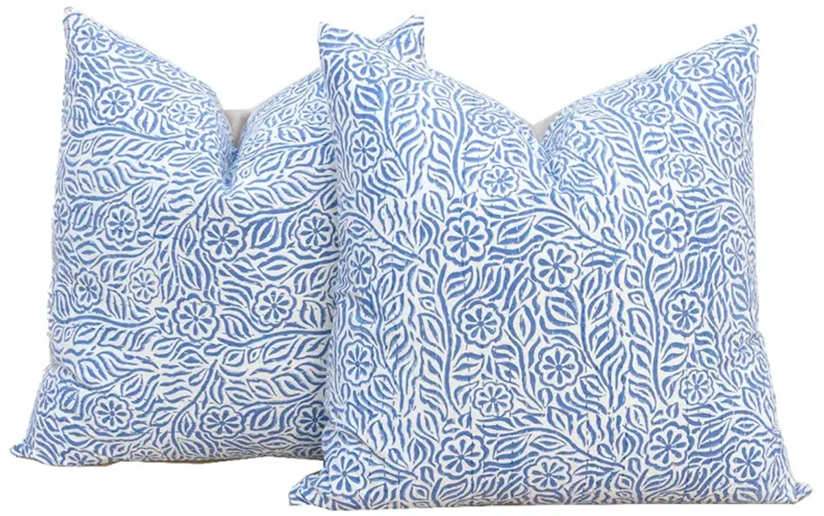 Jodhpur Garden,Floral Blockprint Pillows