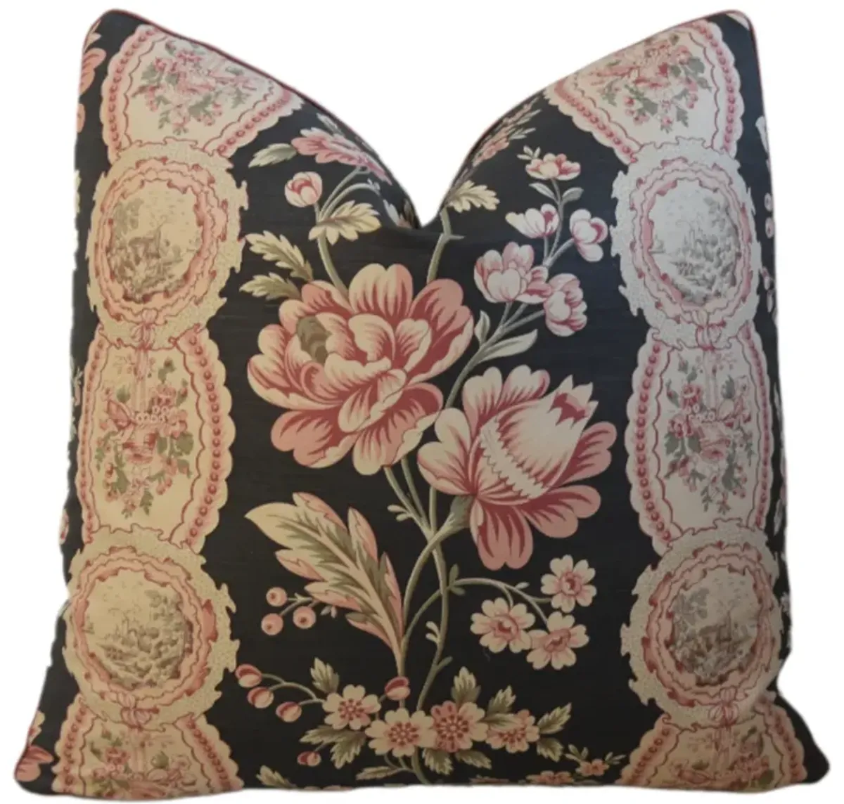 French Designer Floral Botanical Pillow