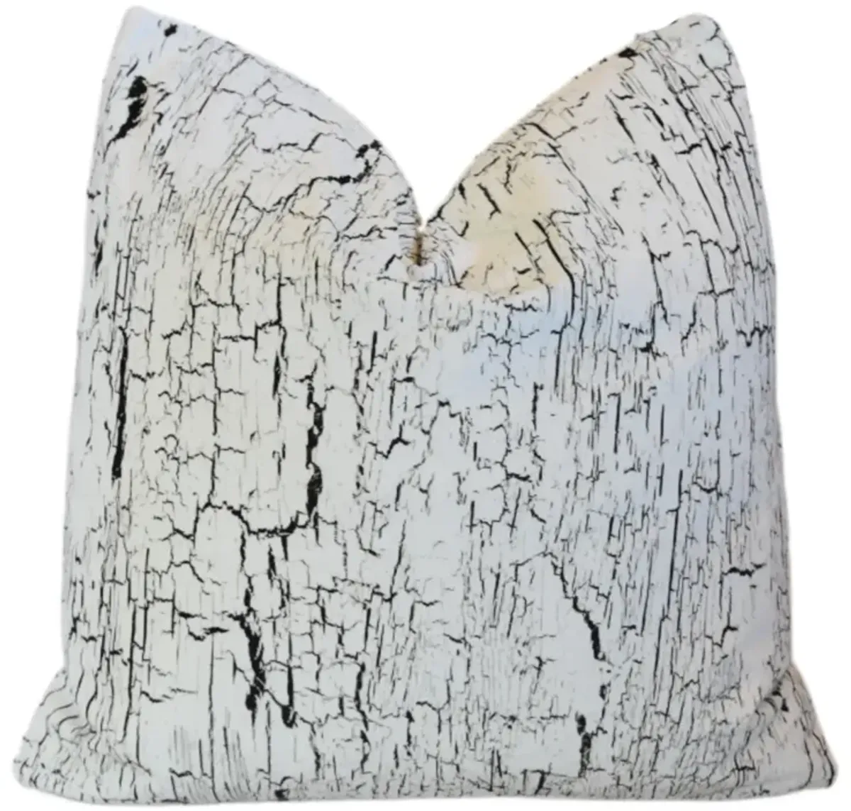 Designer Whitewashed Black Velvet Pillow