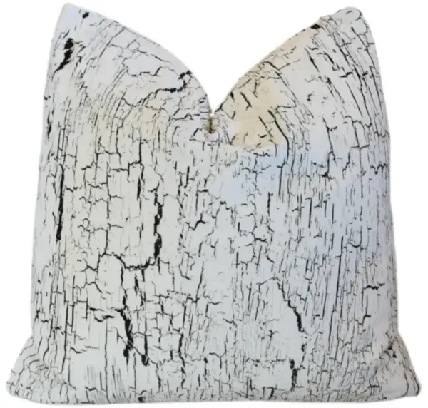 Designer Whitewashed Black Velvet Pillow