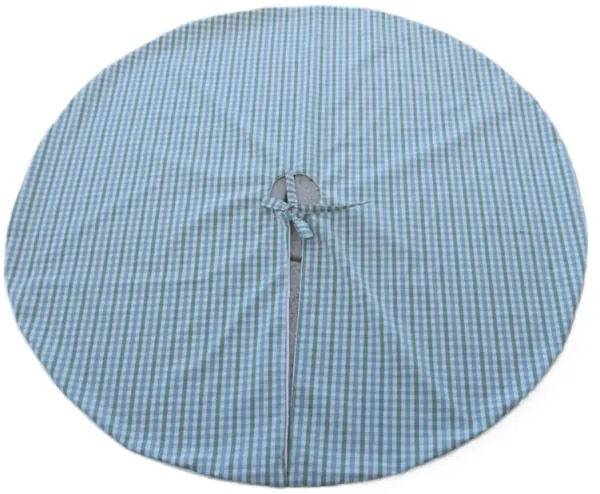 Christimas Tree Check Plaid Skirt 52" - blue