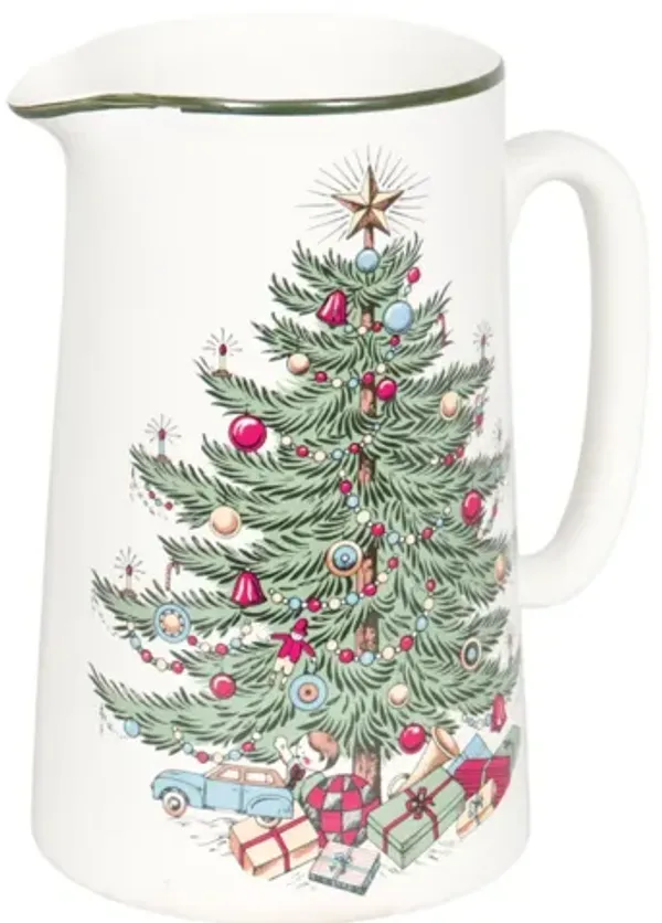 English Ceramic Christmas Tree Pitcher - Interesting Things - green