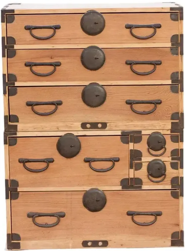Meiji Era Japanese Tansu Dresser - de-cor - Brown
