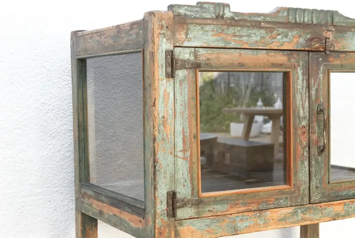 Antique French Colonial Etagere Cabinet - de-cor - Green