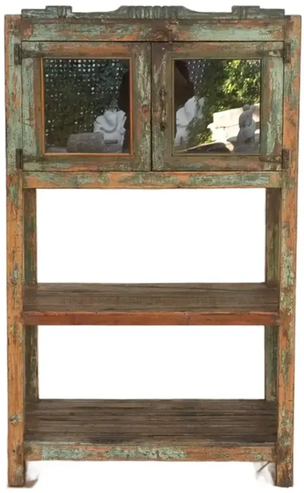 Antique French Colonial Etagere Cabinet - de-cor - Green