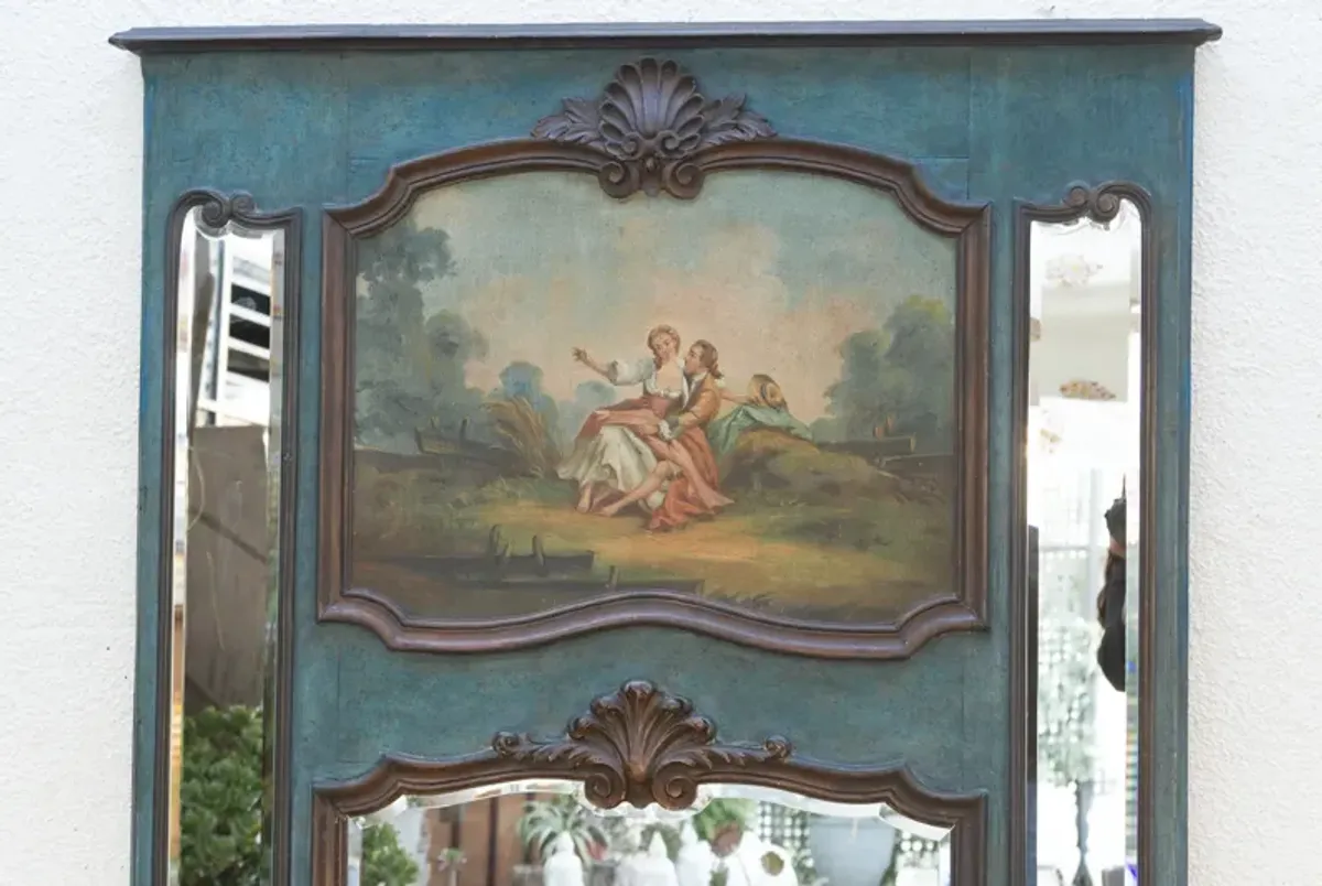 Rococo Antique French Trumeau Mirror
