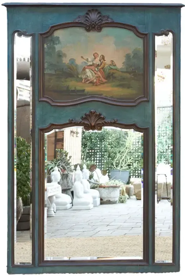 Rococo Antique French Trumeau Mirror