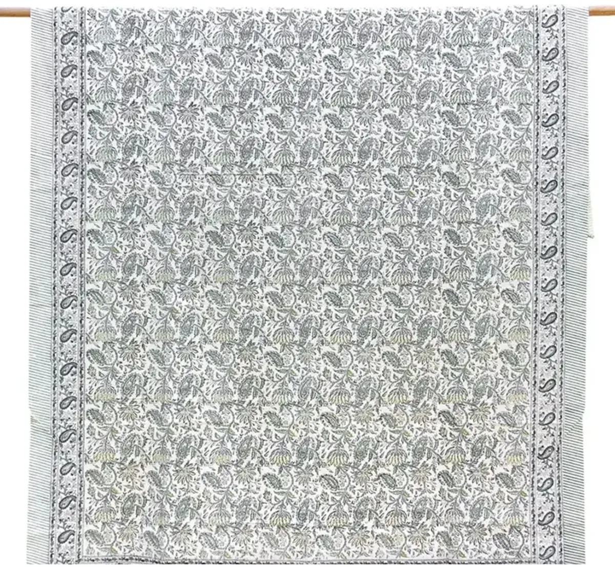 Fern Song - Hand Blockprint Coverlet - de-cor - Handcrafted - Green