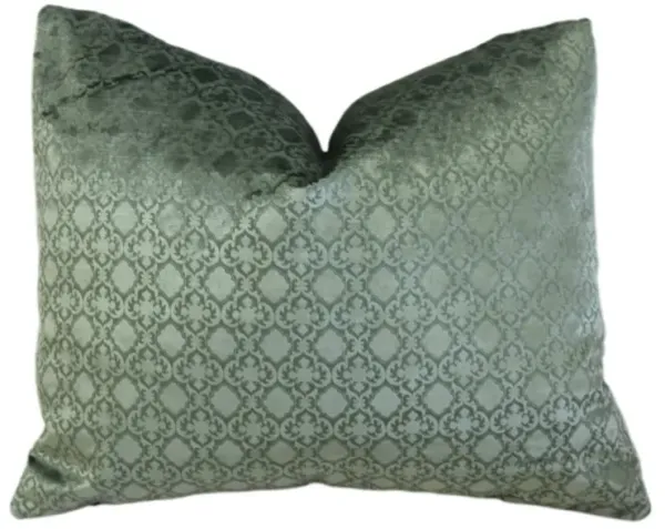 French Designer Green Velvet Pillow