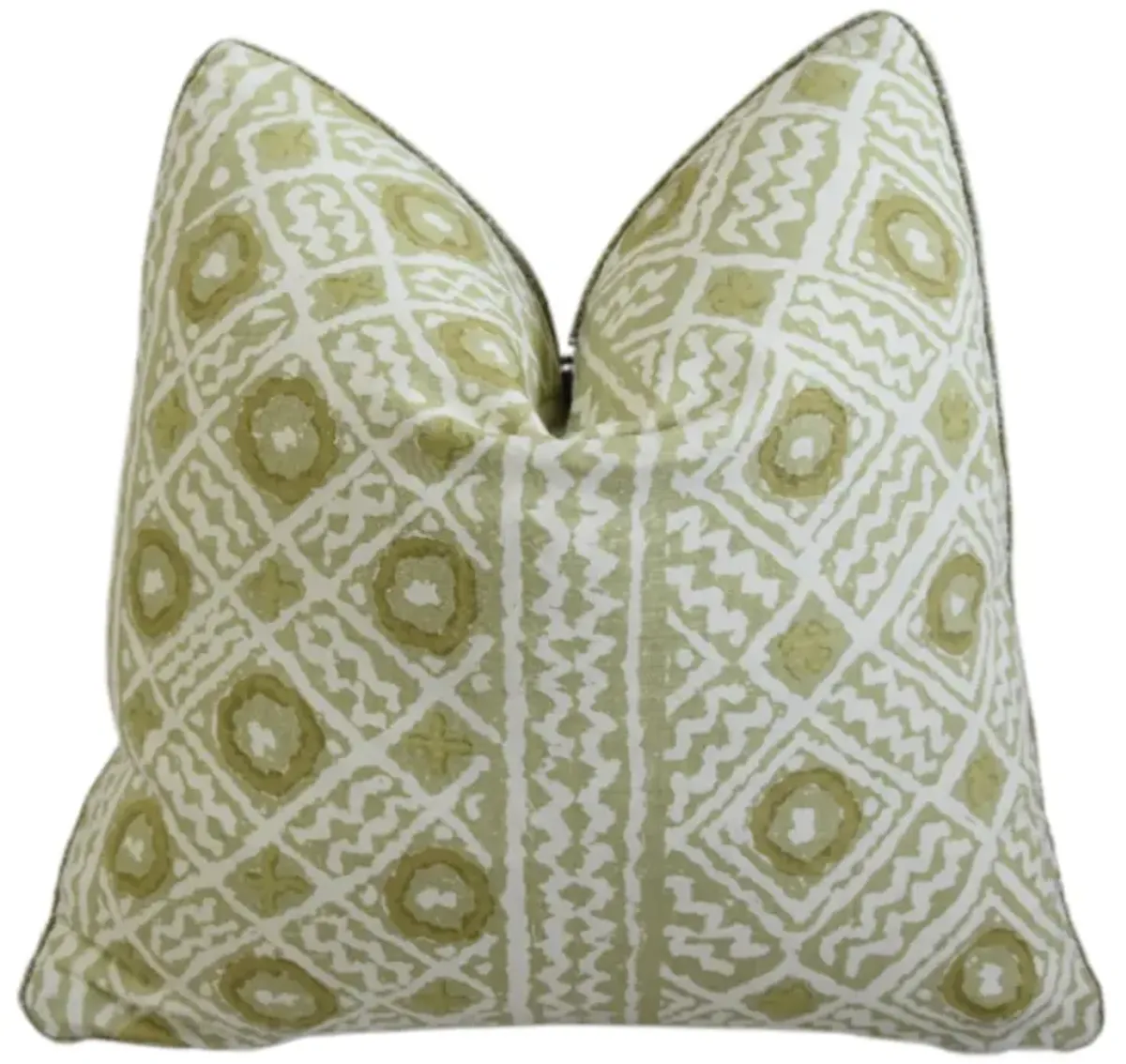 Raoul Textiles Green & Ivory Mali Pillow