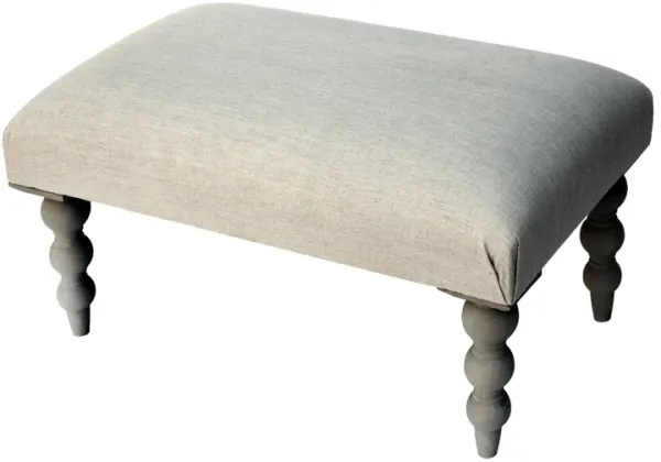Narrow European Natural Linen Ottoman - Fleur de Lex Antiques - white