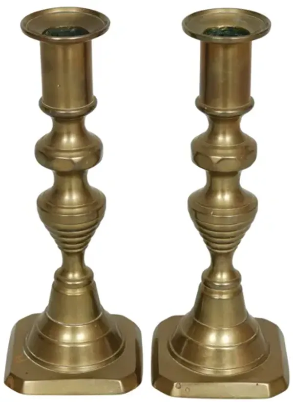 Brass Beehive Candlestick Holders - Set of 2 - Interesting Things - gold