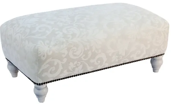 Large Ottoman in Romo Italian Upholstery - Fleur de Lex Antiques - Gray