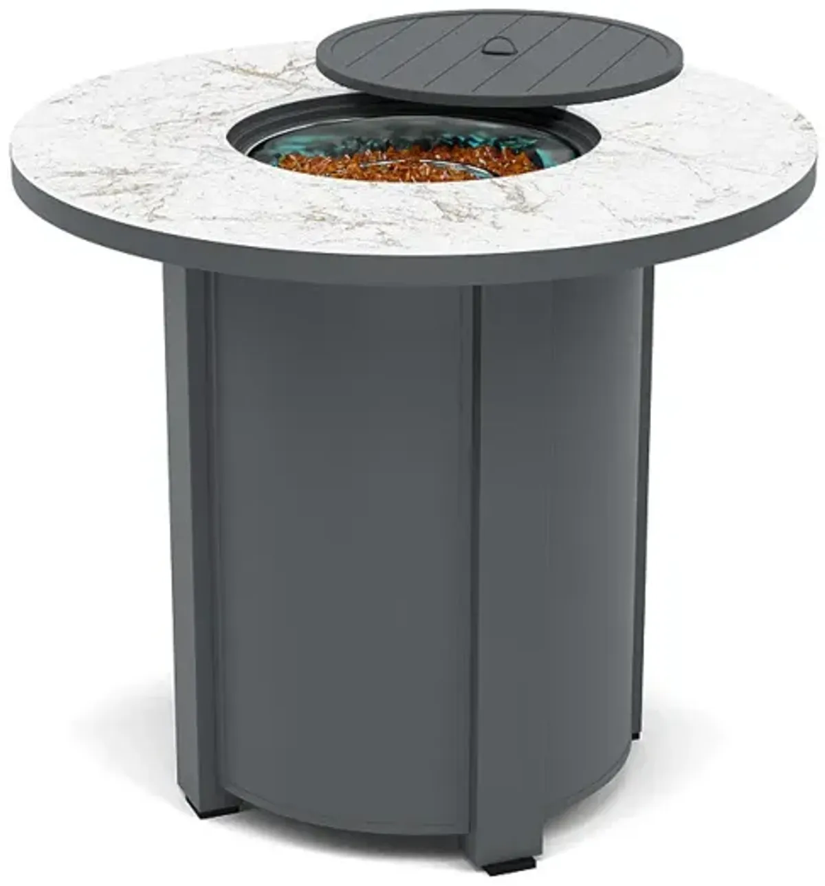 44" Round Balcony Fire Pit Table - Multiple Colors and Top Patterns