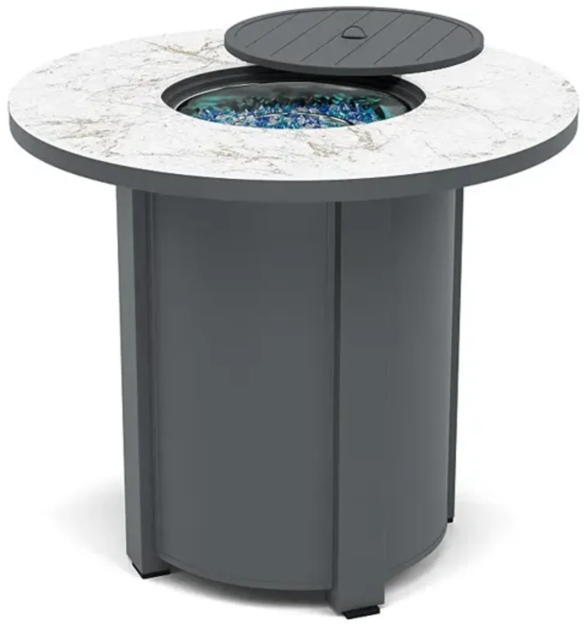 44" Round Balcony Fire Pit Table - Multiple Colors and Top Patterns