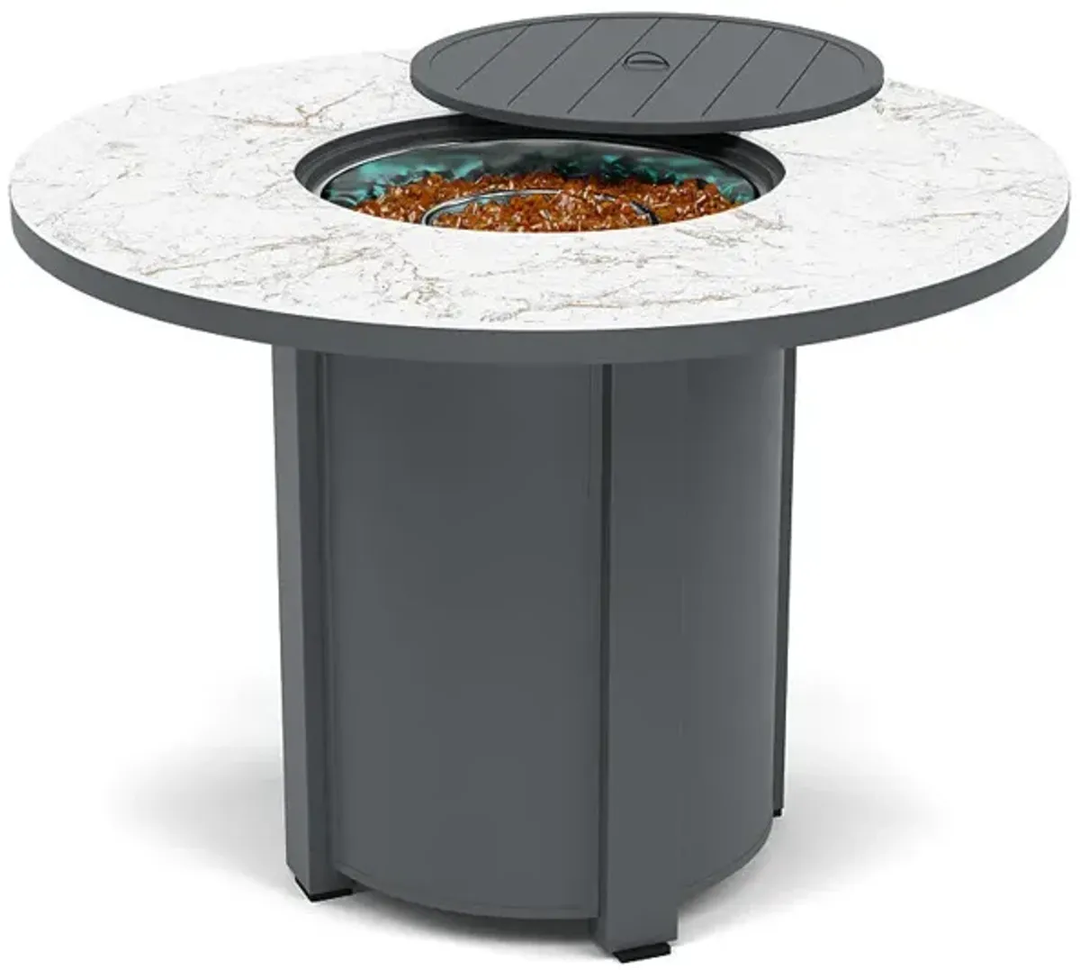 54" Round Balcony Fire Pit Table - Multiple Colors and Top Patterns