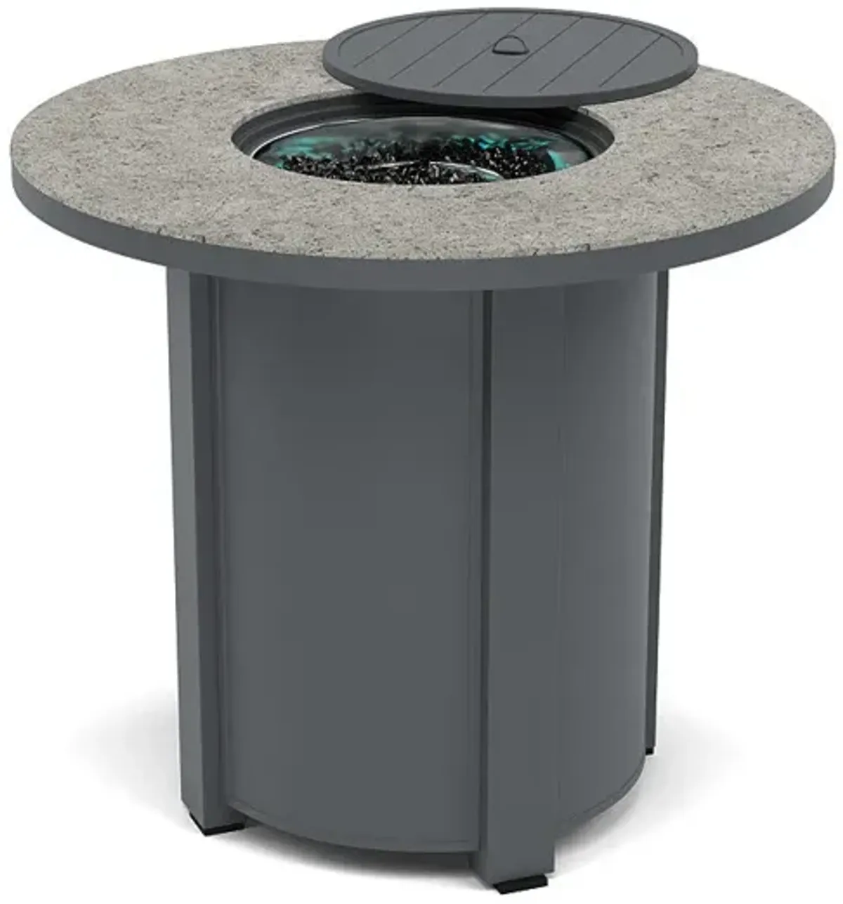 44" Round Balcony Fire Pit Table - Multiple Colors and Top Patterns