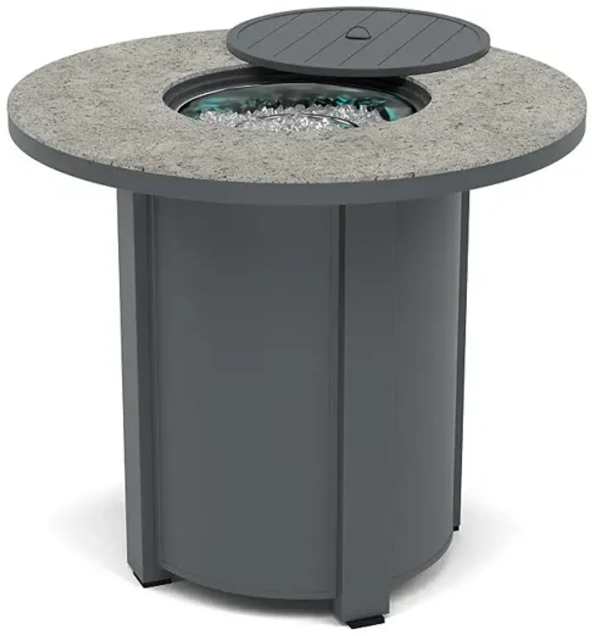 44" Round Balcony Fire Pit Table - Multiple Colors and Top Patterns