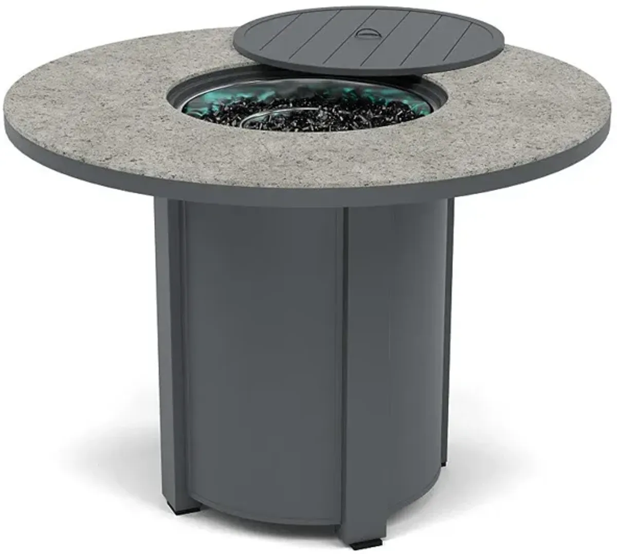 54" Round Balcony Fire Pit Table - Multiple Colors and Top Patterns