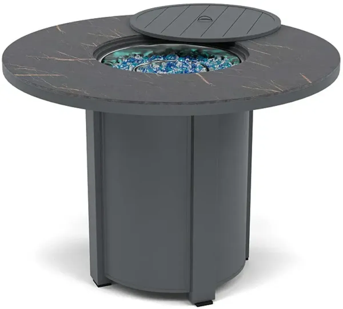 54" Round Balcony Fire Pit Table - Multiple Colors and Top Patterns