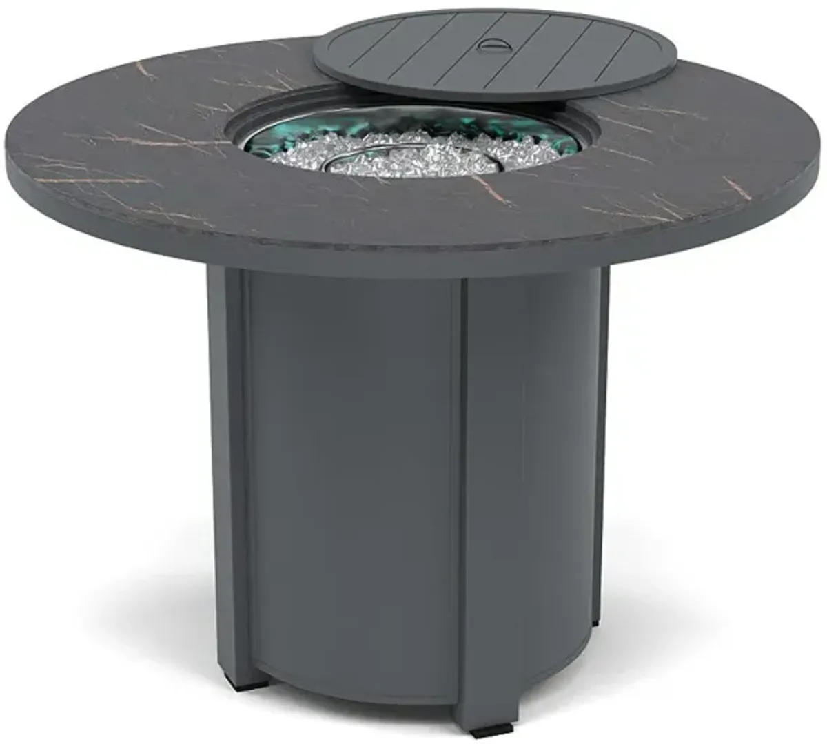54" Round Balcony Fire Pit Table - Multiple Colors and Top Patterns