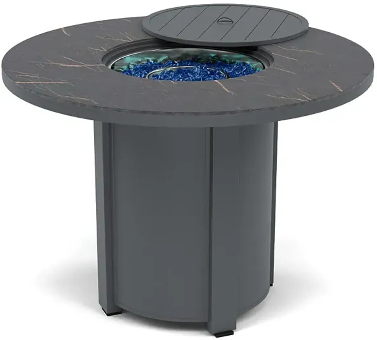 54" Round Balcony Fire Pit Table - Multiple Colors and Top Patterns