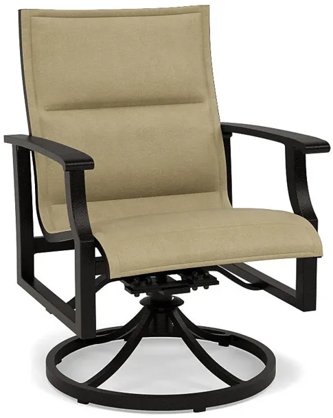 Newport Padded Sling Swivel Dining Chair