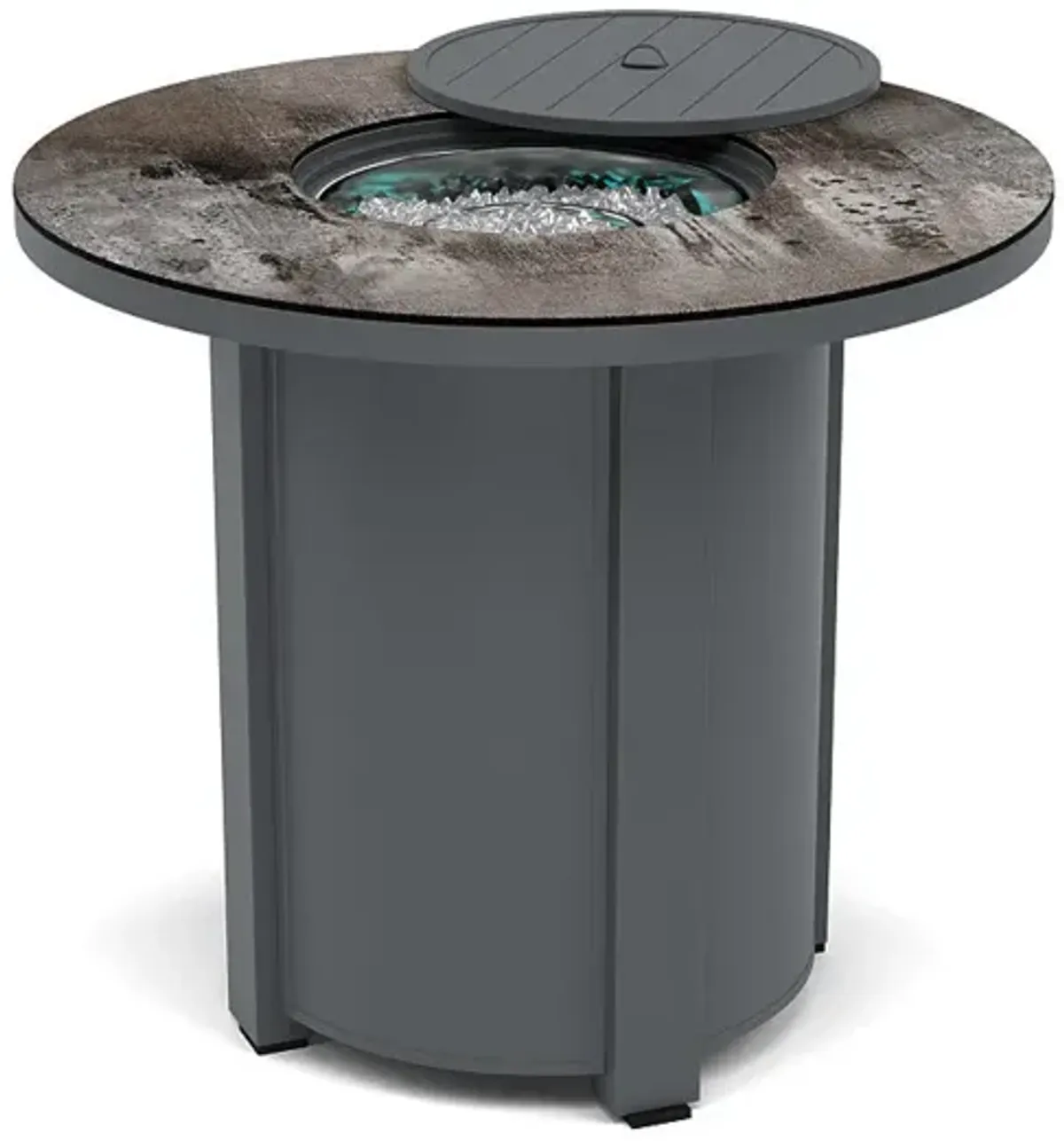 44" Round Balcony Fire Pit Table - Multiple Colors and Top Patterns