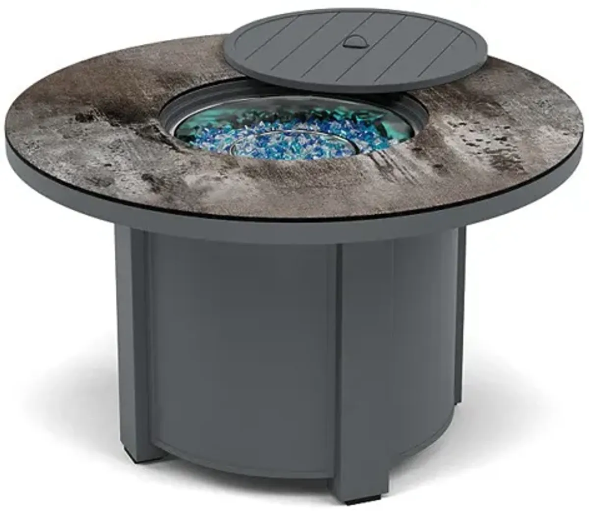 44" Round Chat Fire Pit Table - Multiple Colors and Top Patterns