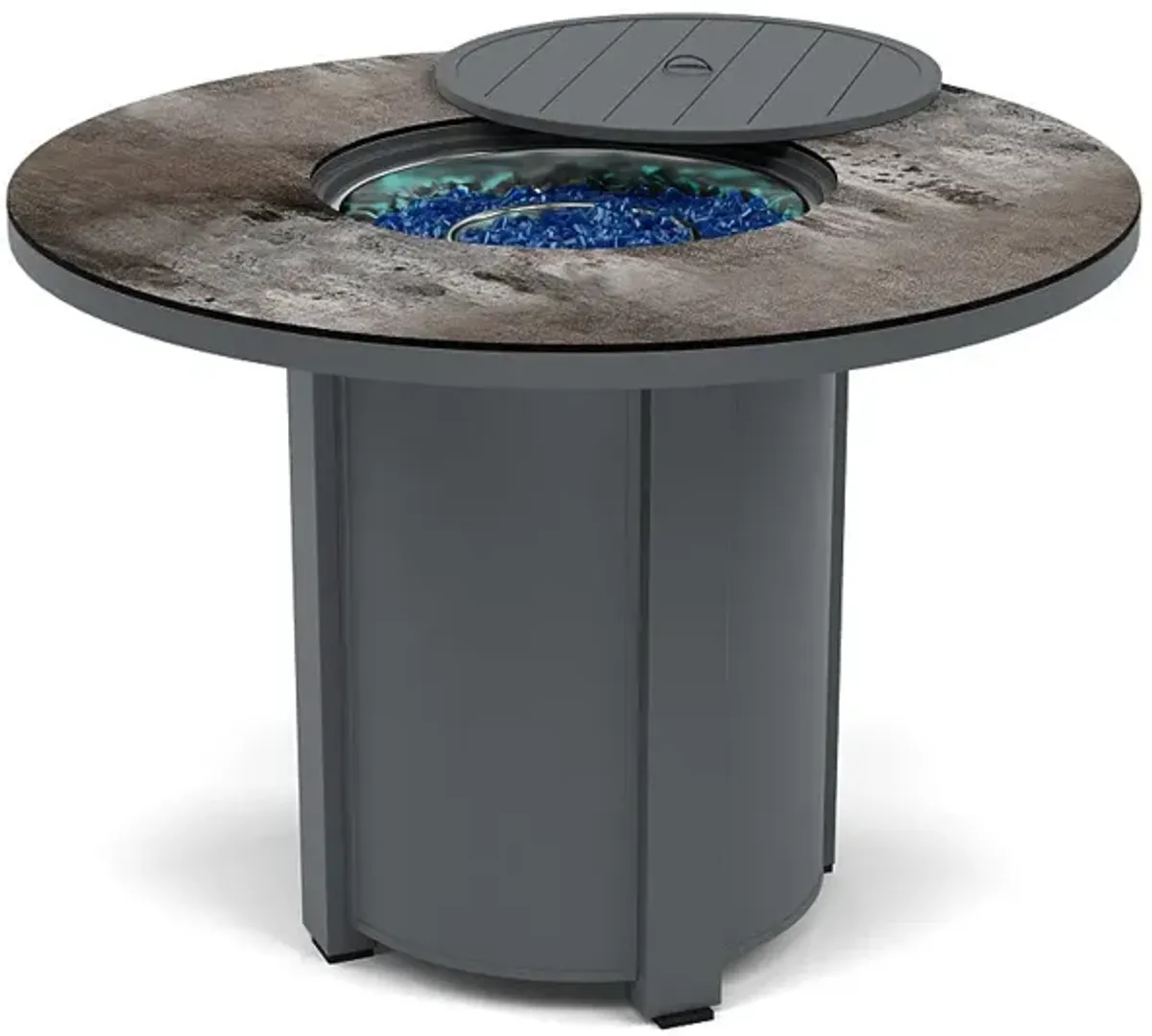 54" Round Balcony Fire Pit Table - Multiple Colors and Top Patterns