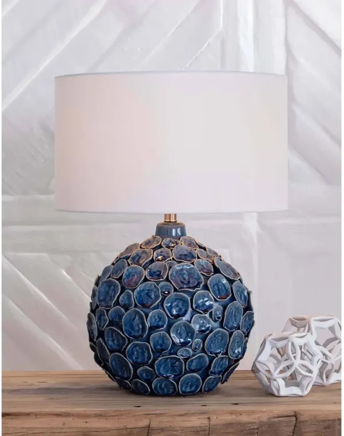 Lucia Ceramic Table Lamp (Blue)