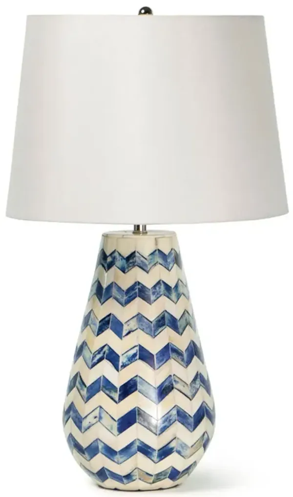 Cassia Chevron Table Lamp (Blue)