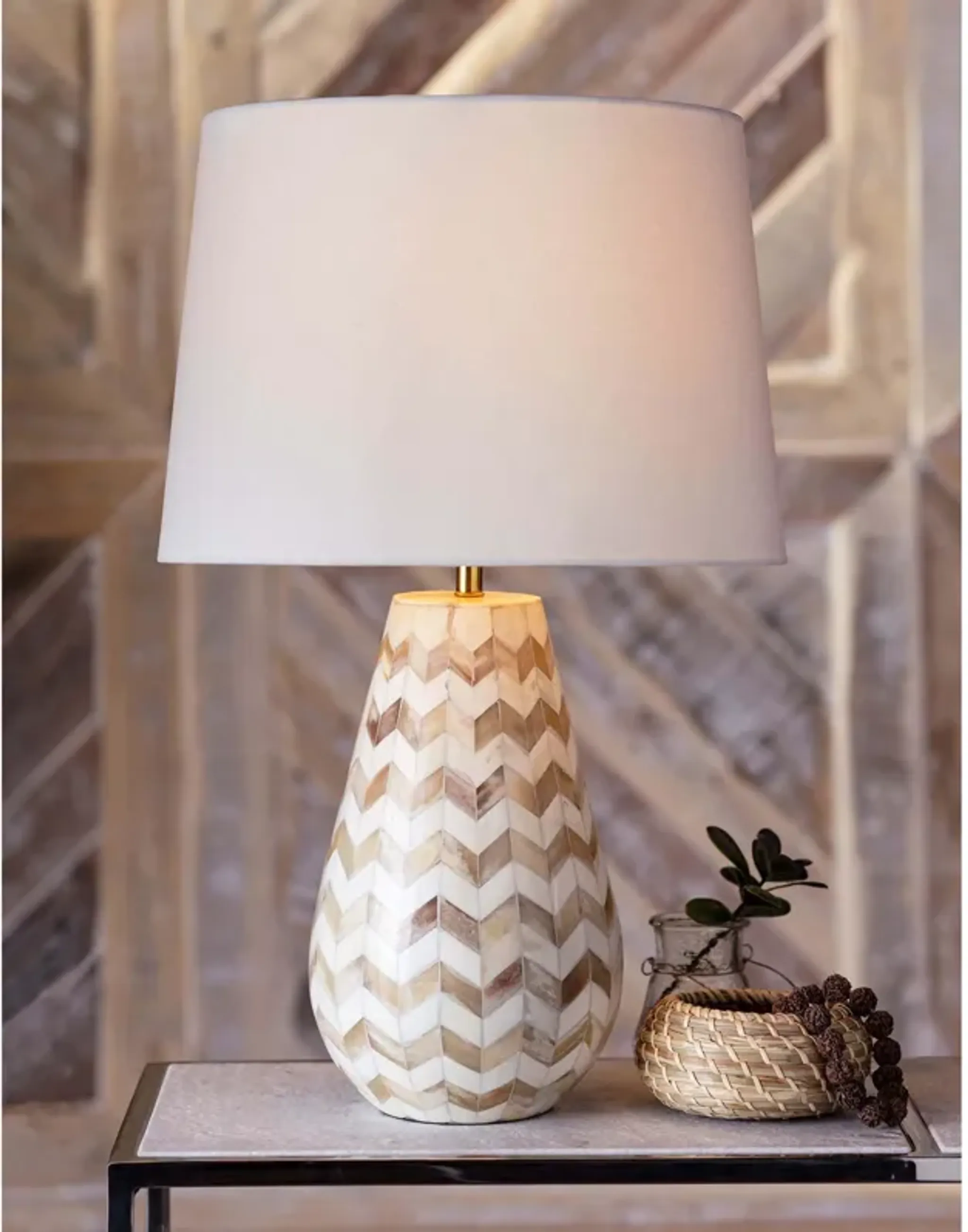 Cassia Chevron Table Lamp Natural Regina Andew | Furniture.com