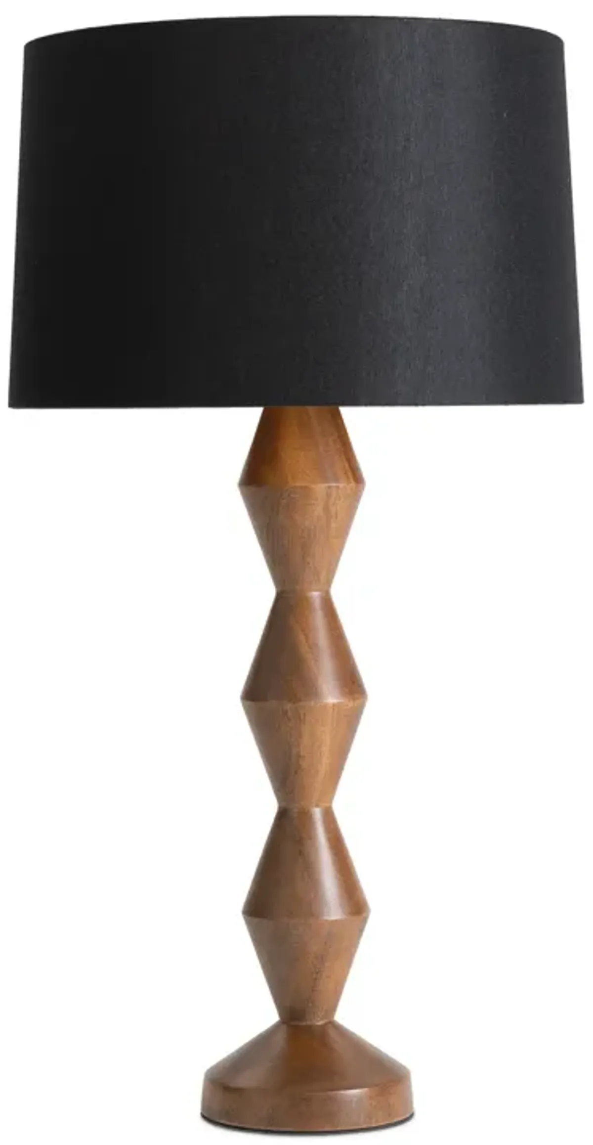 Crew Walnut Buffet Lamp (Black Shade)