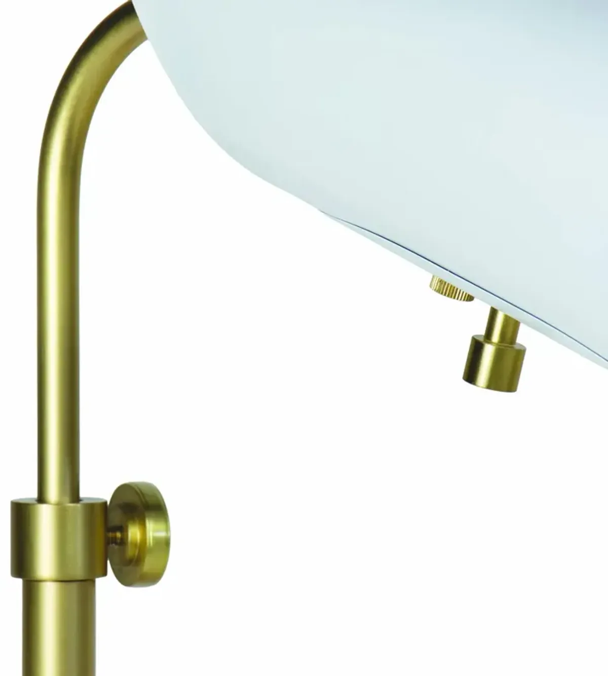 Vest Table Lamp (White and Natural Brass)
