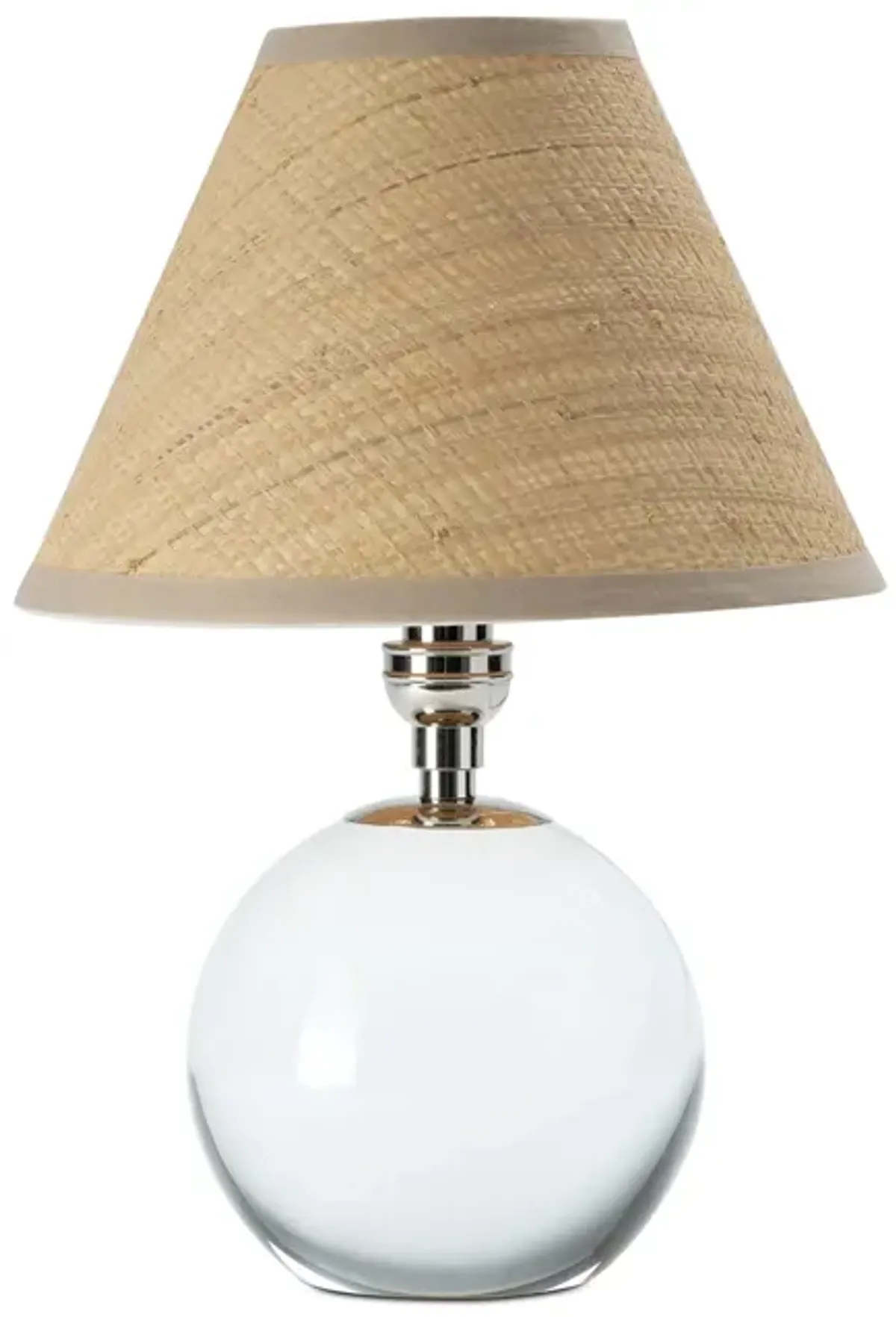 Giorgio Crystal Mini Lamp (Polished Nickel with Rattan Shade)