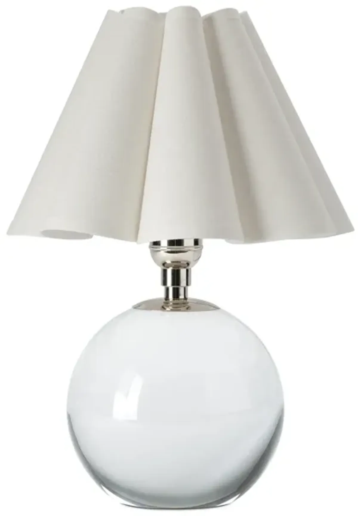 Giorgio Crystal Mini Lamp (Polished Nickel with White Shade)