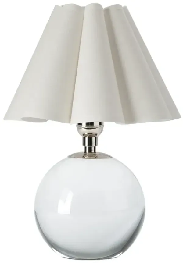 Giorgio Crystal Mini Lamp (Polished Nickel with White Shade)