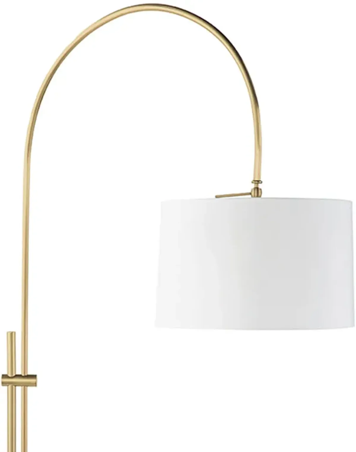 Arc Floor Lamp With Fabric Shade (Natural Brass)
