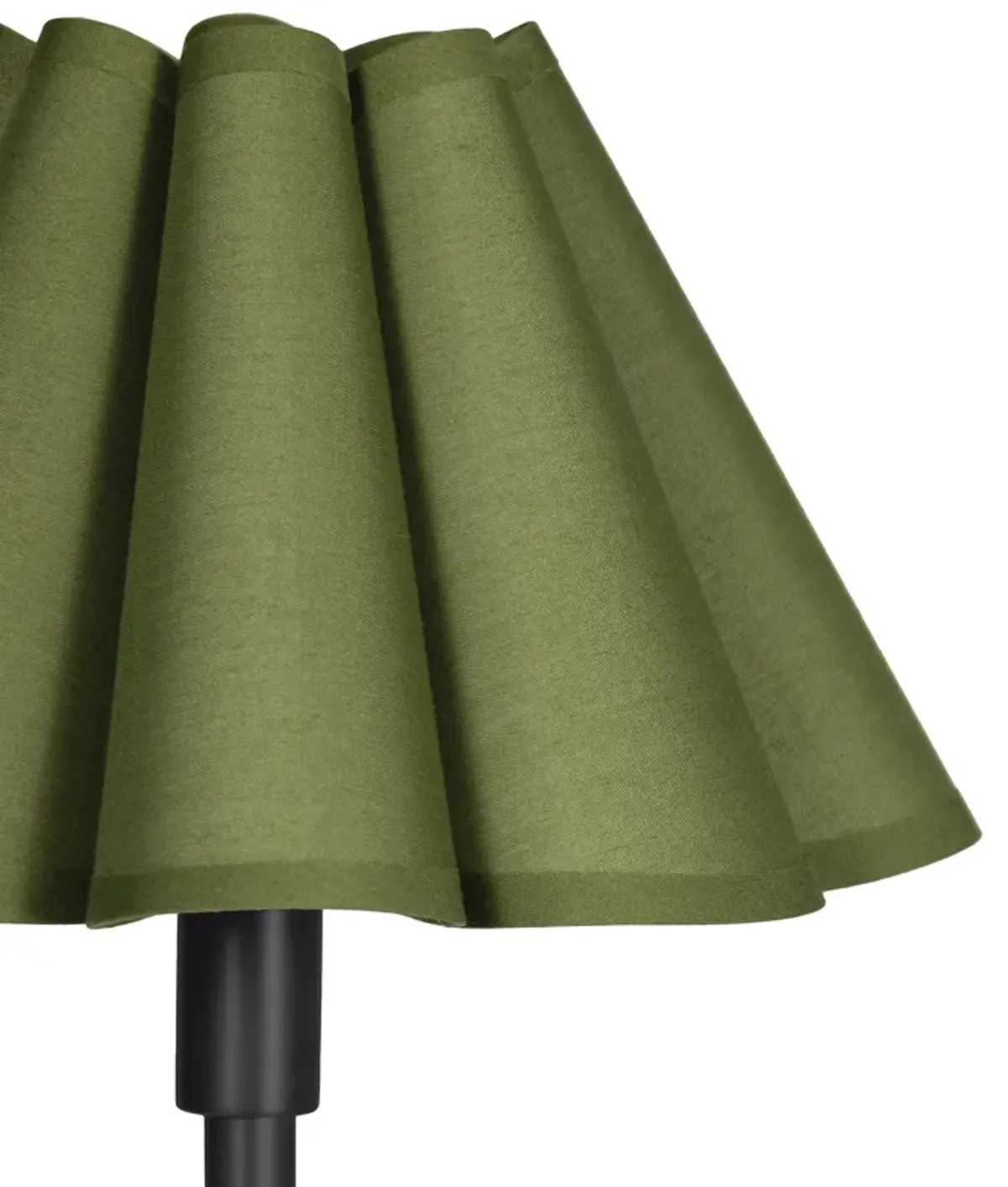 Polly Floor Lamp (Blackened Brass with Green Scalloped Shade)