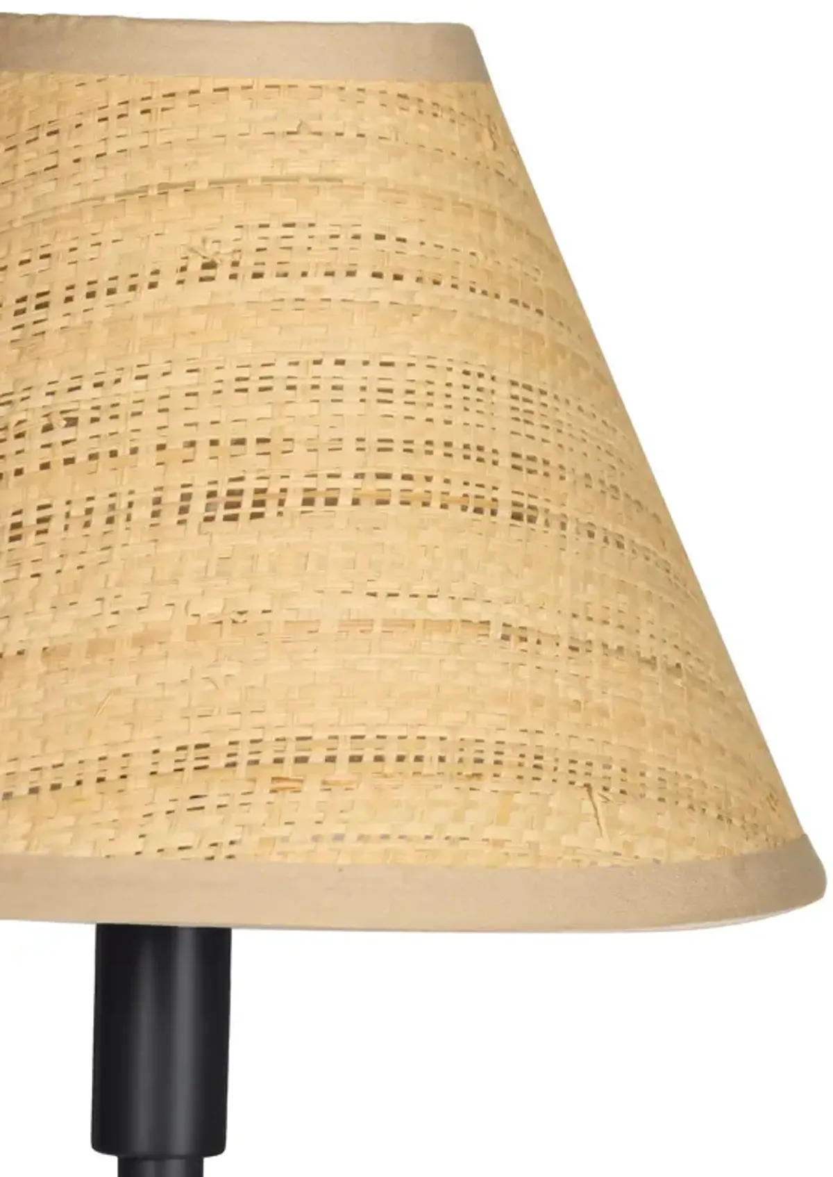 Polly Floor Lamp (Blackened Brass with Rattan Shade)